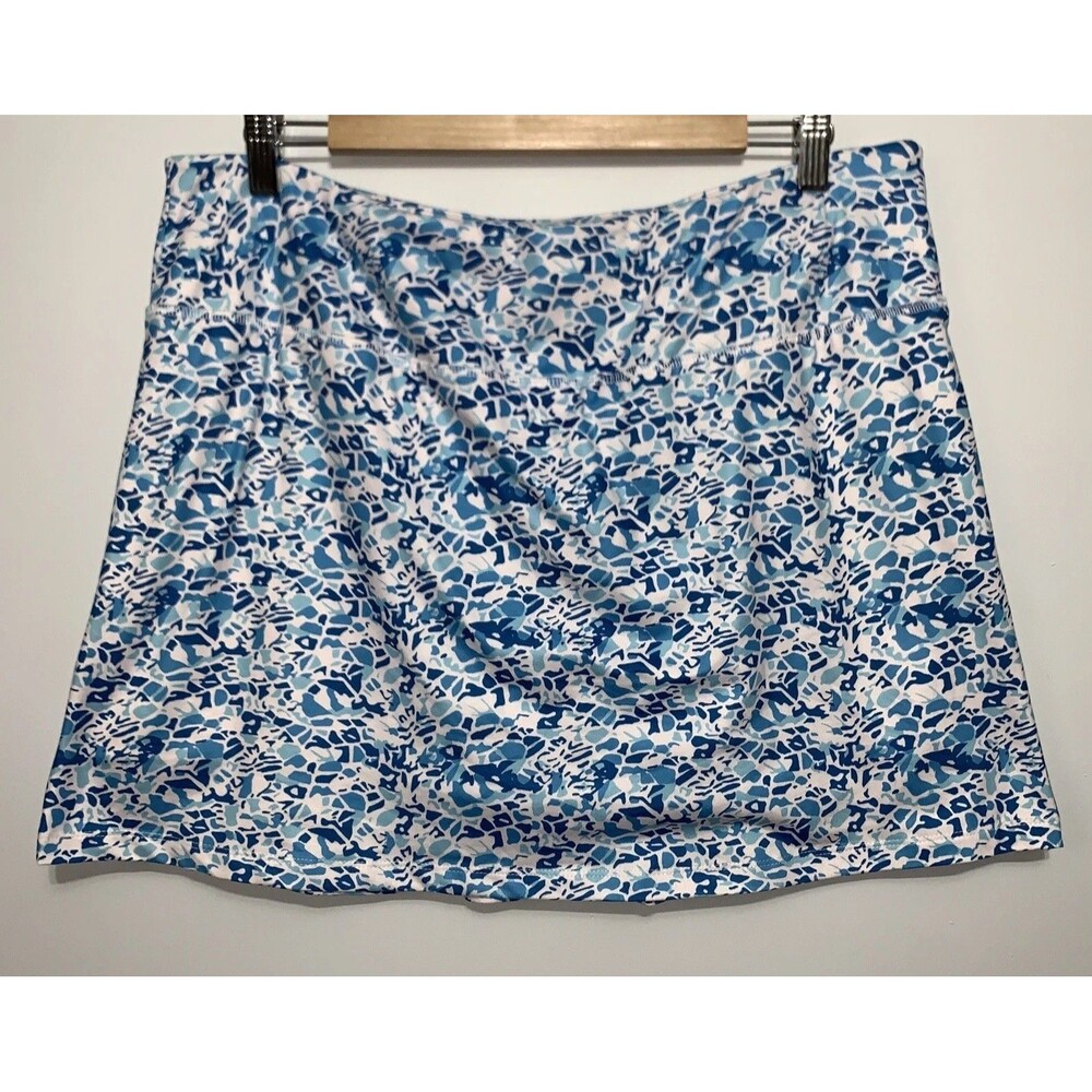 Fulbelle Blue White Tennis Pickle Ball Skirt golf Skort Woman's 2XL